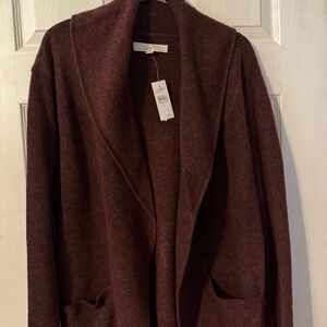 LOFT Deep Burgundy Cardigan